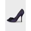 Purple textile pumps