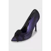 Purple textile pumps