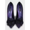 Purple textile pumps