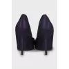 Purple textile pumps