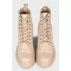 Beige leather boots