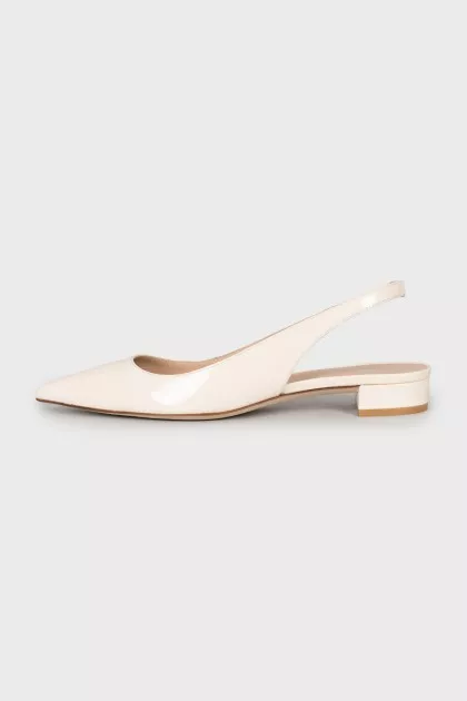 White leather slingbacks