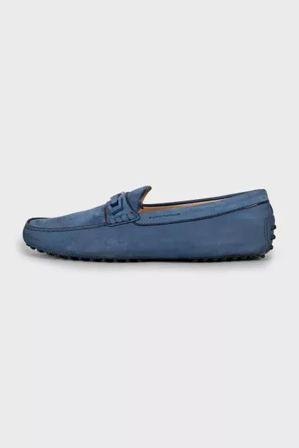 Men's Blue Suede Loafers