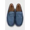 Men's Blue Suede Loafers