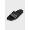 Men's black flip flops