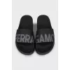 Men's black flip flops