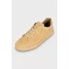 Beige suede sneakers