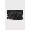 Black embossed leather bag