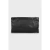 Black embossed leather bag