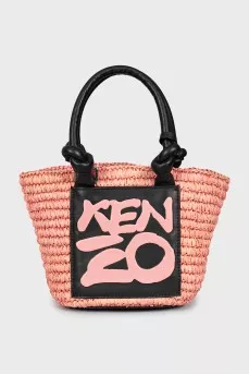 Straw bag with brand logo