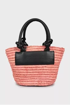 Straw bag with brand logo