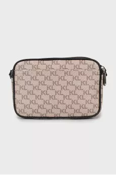 Brown crossbody bag with signature print
