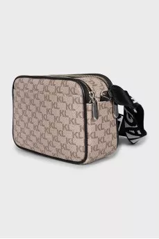 Brown crossbody bag with signature print