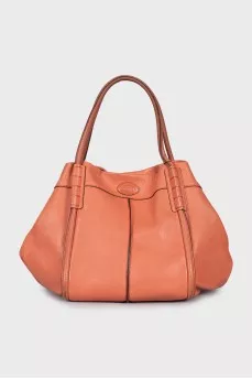 Orange leather bag