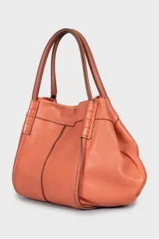 Orange leather bag
