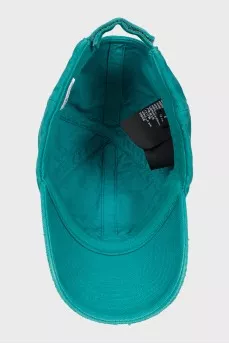 Turquoise cap with embroidery