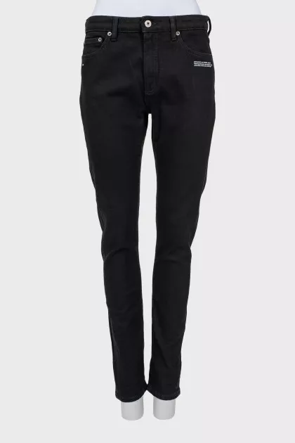 Black tapered fit jeans