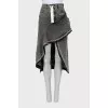 Asymmetrical denim skirt in gray