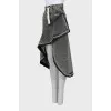 Asymmetrical denim skirt in gray