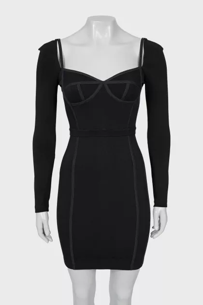 Bodycon dress with imitation corset