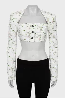 Long sleeve floral print top