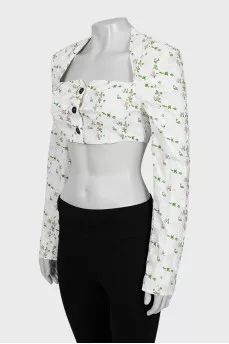 Long sleeve floral print top