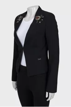Cropped jacket decorated with crystals
