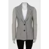Gray jacket with knitted sleeves