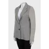 Gray jacket with knitted sleeves