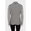 Gray jacket with knitted sleeves