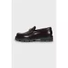 Brown leather loafers