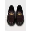 Brown leather loafers