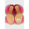 Sandals decorated with feathers