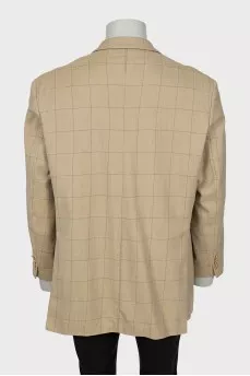 Men's beige plaid jacket