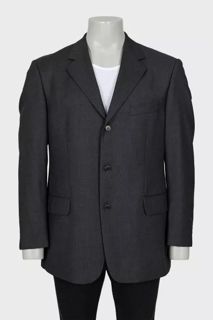 Men's single-breasted wool jacket