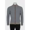 Men's gray zip up cardigan