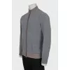Men's gray zip up cardigan