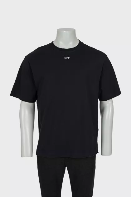 Men's straight cut T-shirt with brand logo
