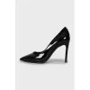 Black patent leather pumps