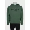 Men's green hoodie with print