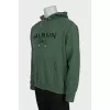 Men's green hoodie with print