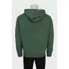 Men's green hoodie with print