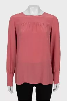 Pink silk blouse