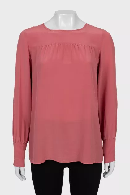 Pink silk blouse