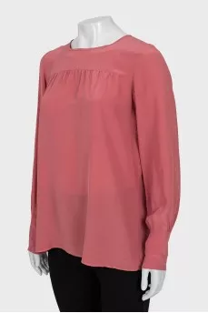 Pink silk blouse