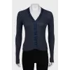 Ribbed fitted cardigan