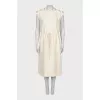 Fitted dress in beige with tag