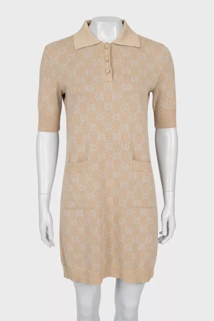 Fitted dress with signature monogram