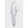 Suit with white trousers