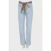 Blue jeans with belt